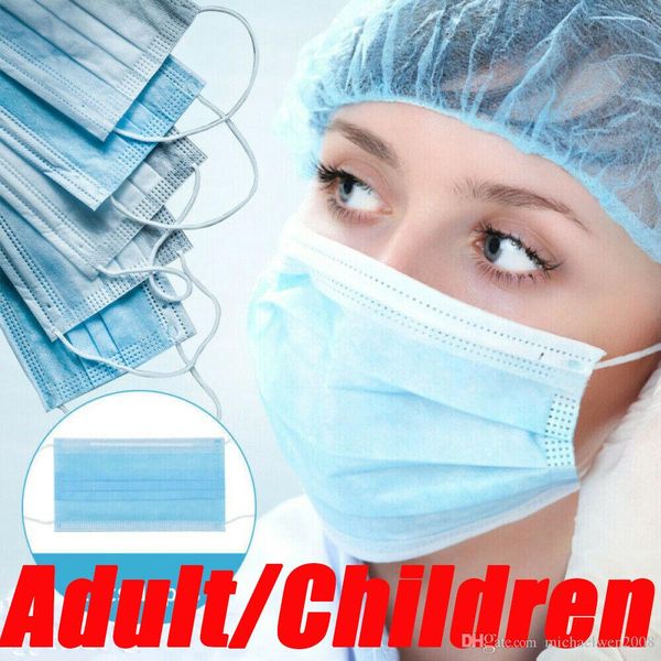 

fast ship dhl face masks with elastic ear loop 3 ply breathable and comfortable for blocking dust air pollution protection pack