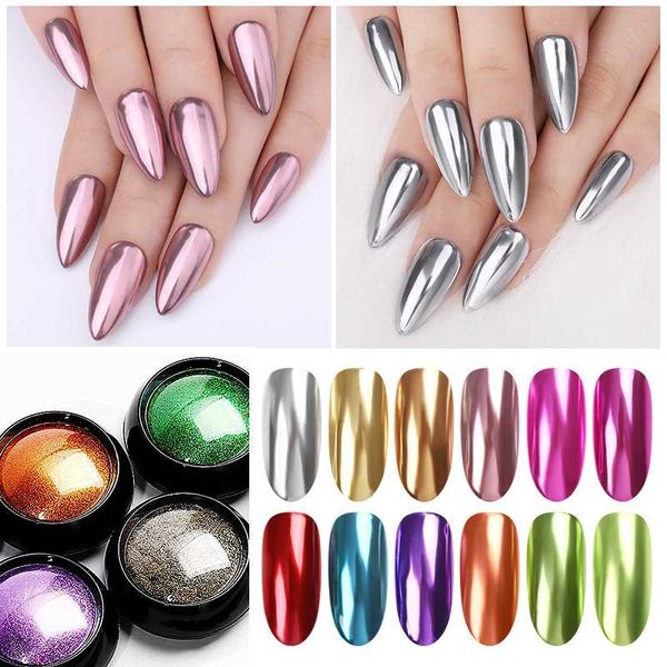 

gold silver nail mirror glitter powder metallic colorful dust metal effect nail glitters chrome pigment for uv gel polish, Silver;gold