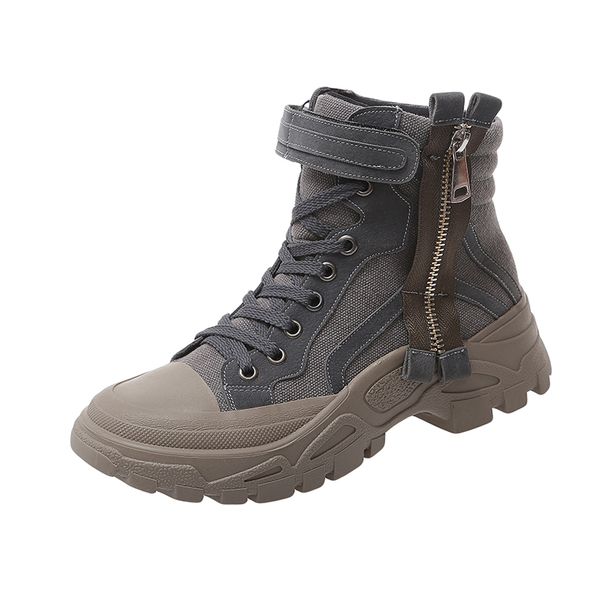 

new women boots winter boots handmade lace-up outdoor woman shoes casual ankle for women fashion top, Black