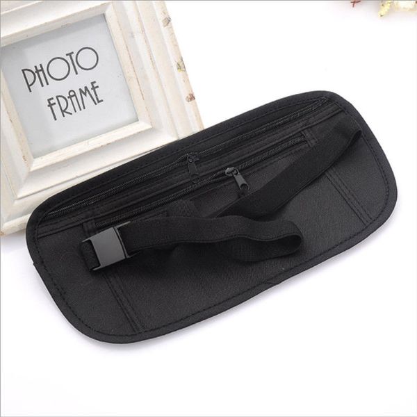 

adjustable nylon waist belt bag travel pouch for hidden id passport security money compact safety slim secret for men women