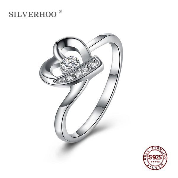 

ювелирные изделия silverhoo классические обручальные кольца дизайн белый cz женский женщины sweet heart обручальное кольцо cz кольца подарка, Golden;silver