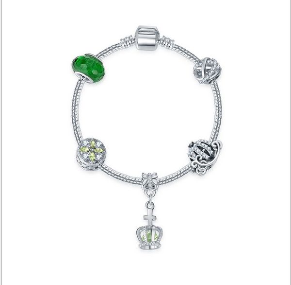 5 Bijoux Bracelets Chaîne Fermoir Fleur Pour Perle Européenne Charm 18cm