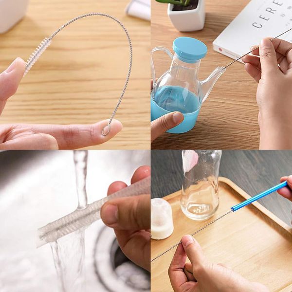 

17см 20см 24см 200шт быстрая доставка соломенная щетка для чистки из нержавеющей стали мыть питьевую трубу соломенные щетки очиститель