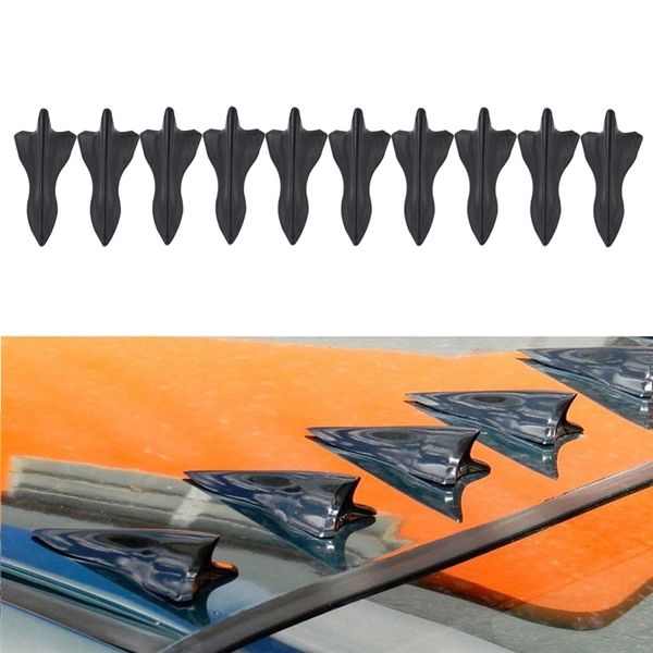 

10pcs carbon fiber design-looking color vortex generator flexible pp evo-style roof shark fins spoiler wing kit universal