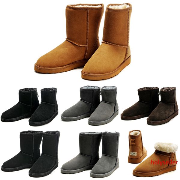 

2020 australia winter snow boots classic short half mini ankle knee men boot black chestnut grey brown mens booties 42-45 zapatos shoes