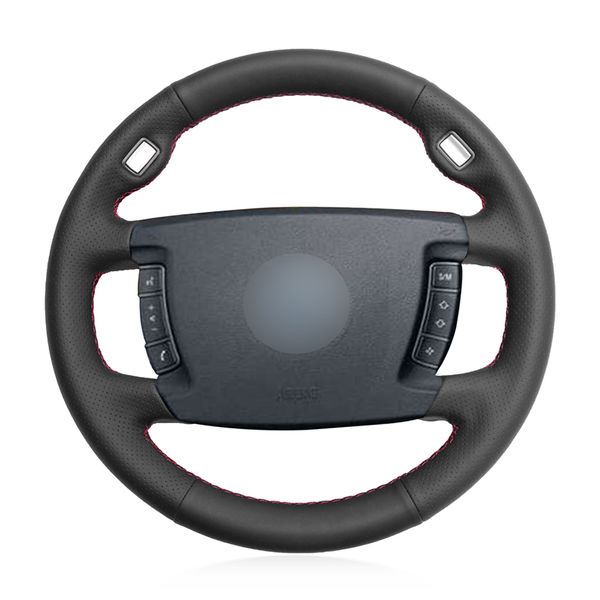 

hand-stitched black genuine leather car steering wheel cover for 730li 745li 760li 2004 730li 740li 750li 760li 2005 755i