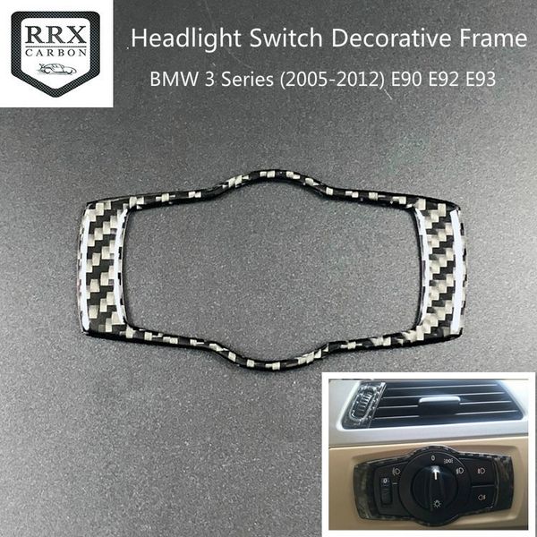 

Для BMW 3 серии (2005-2012) E90 E92 E93 Переключатель фар из углеродного волокна Декоративная