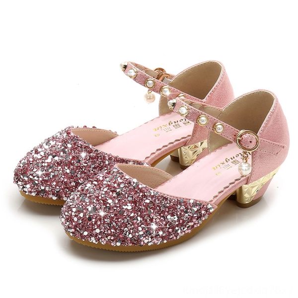 

new spring children leather sequin princess girls for girls party wedding shoes baby student cute soft sneakers flat shoes shoes, Black;grey