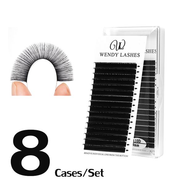 

8 cases/lot eyelash extensions fake eyelash faux mink lash individual extension supplies salon silk eyelashes extension