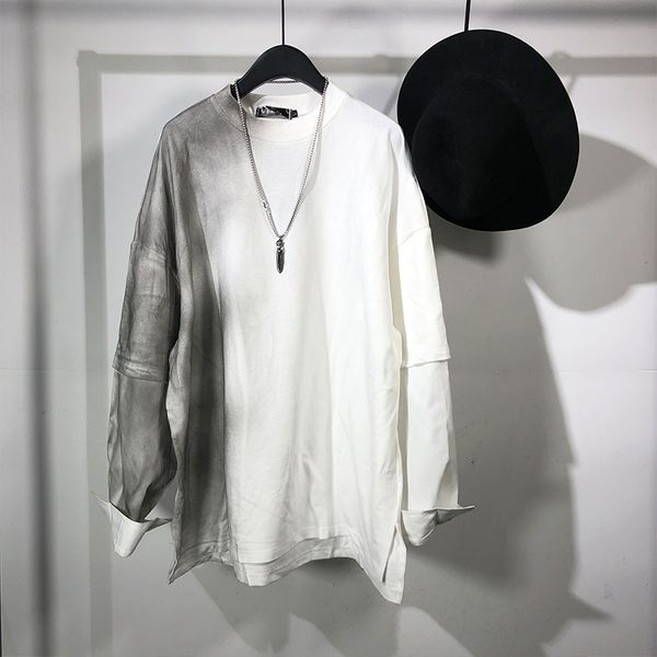 

owen seak men cotton pullover sweatshirts gothic style high street men's clothing spring men autumn white hoodies sweatshirts, Black