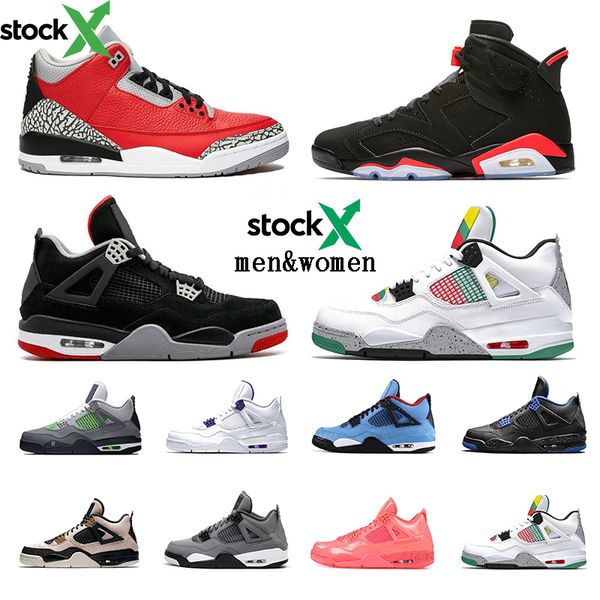 

red cement 4 men women basketball shoes 4s new bred loyal blue cool grey black infrared 6s sports trainers sneaker size 5.5-13