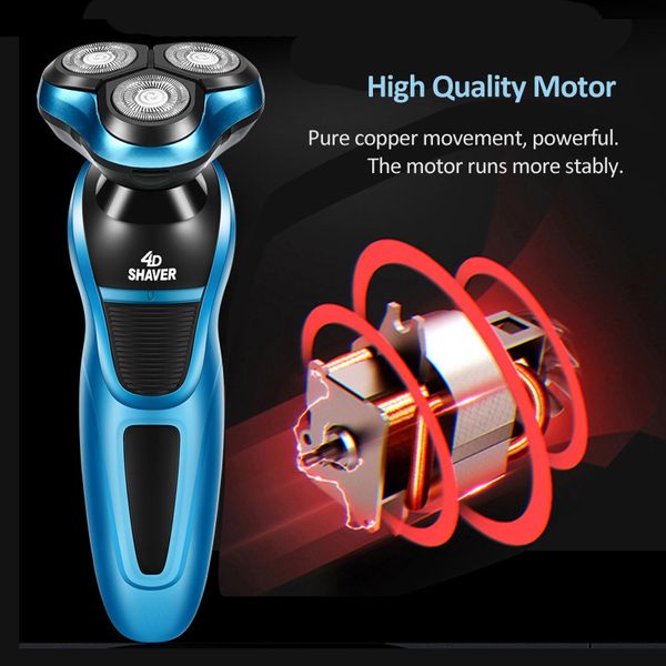 

electric shaver 4d floating triple blade razor whole body washable beard trimmer rechargeable shaving machine 45d