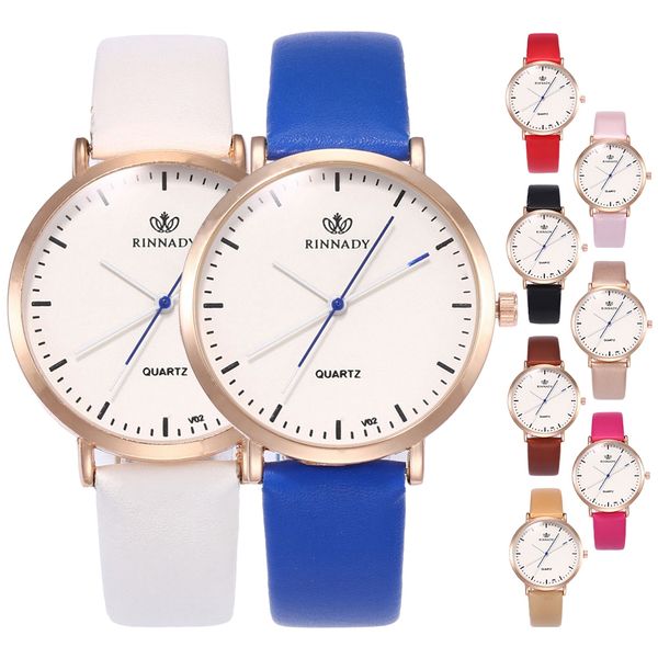 

new 9 colors zhoulianfa pu leather strap quartz watch blue white pointer casual watch, Slivery;brown