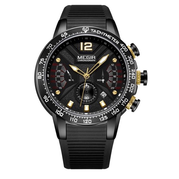 

megir watch fashion multifunctional timing waterproof fashion sports quartz watch 2106, Slivery;brown