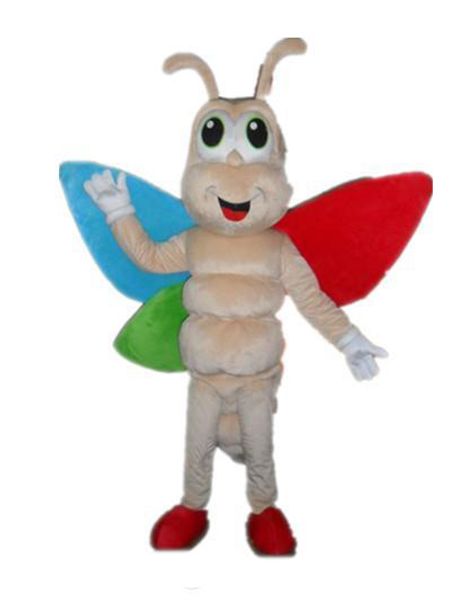 

2018 a butterflly mascot costume with a colorful wing for to wear, Red;yellow
