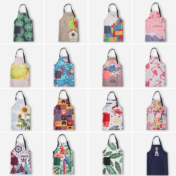 

waterproof hanging neck polyester cotton printing fashion trendy housework cooking apron custom logo
