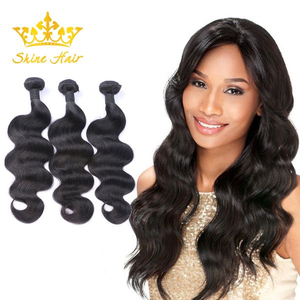 Shine Hair Indian 8 30 Inch Natural Black Color Body Wave Human