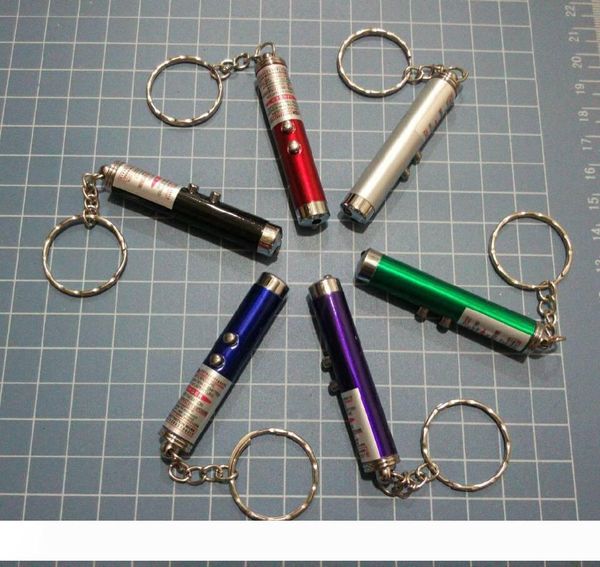 

dhl red laser pointer pen key ring with white led light show portable infrared stick funny cats pet toys wholesale