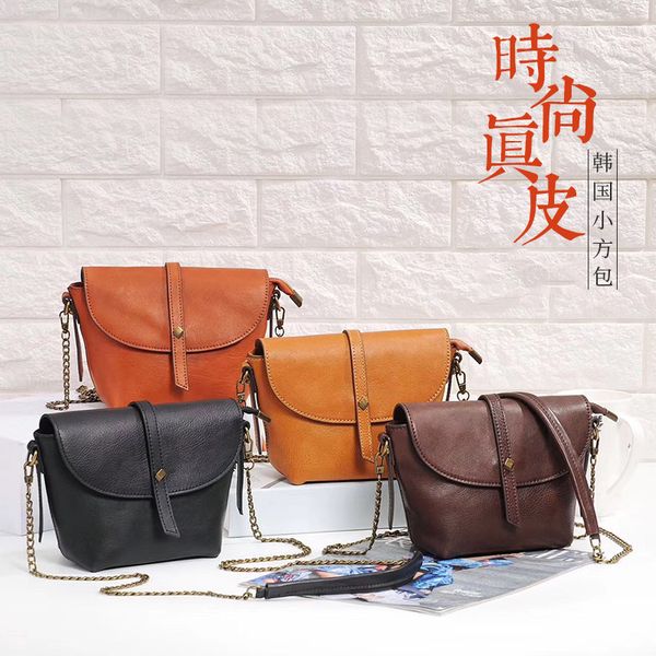 

корейский моды мешок женщин 2020 новый дамы сумка простой кожаный ретро цепь плеча