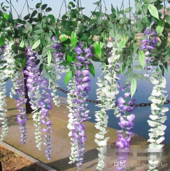 

upscale artificial silk flower vine home decor simulation wisteria garland craft ornament for wedding party decorations ing
