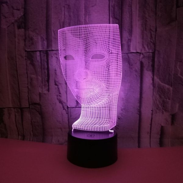 

new pattern mask 3d small night-light usb power supply colorful touch led vision lamp gift atmosphere decoration small desk lamp