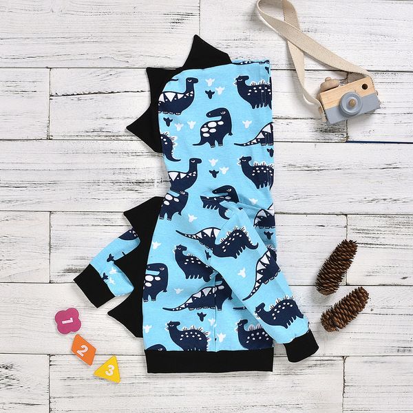 

toddler baby boys girls windproof cartoon dinosaur coat hooded outwear jacket dropshiping 2019 w1212, Blue;gray