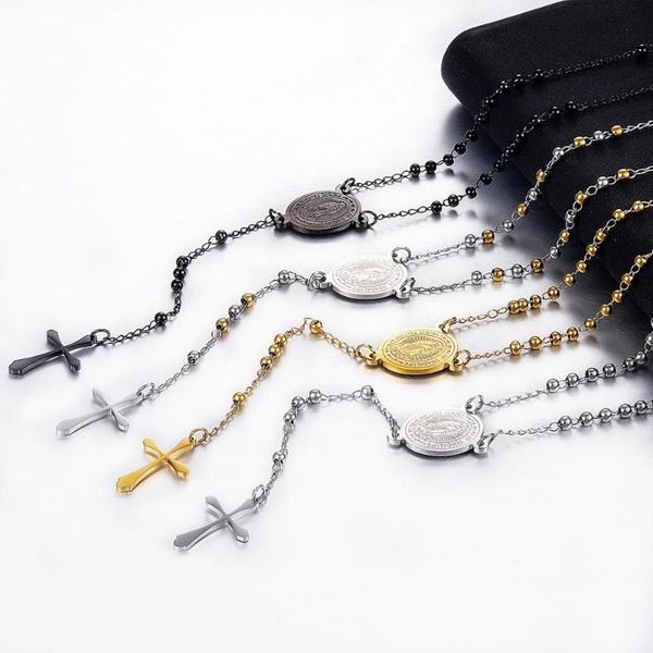 

new jesus chain stainless steel cross chain characteristic style men and women jewelry, Silver