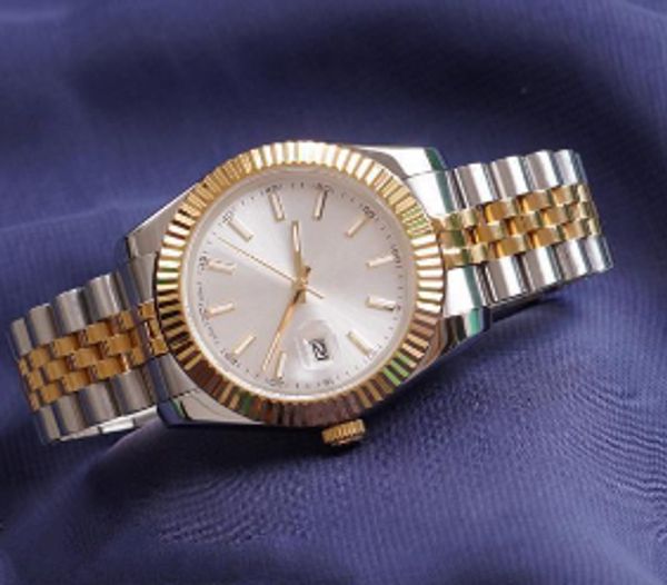 

2020 mens watch sports automatic mechanical wrist watches two tone gold dial designer wristwatch reloj fashion dress casual watches simple, Slivery;brown