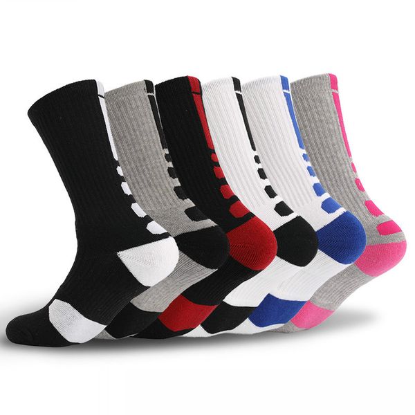 

basketball socks men's elite socks long tube outdoor sports non-slip sweat thickening towel bottom black and white gray