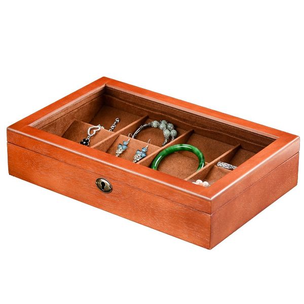 

12 grids solid wood watch box wood clock box watch case time for holding, Pink;blue