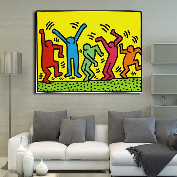 

keith haring art canvas print cartoon oil painting for living room,bedroon,canvas art print abstract wall painting