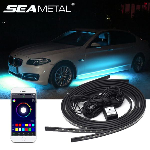 

car underglow underbody light led strip lights for cars auto bottom chasis lamp app/remote control decoration light accessories