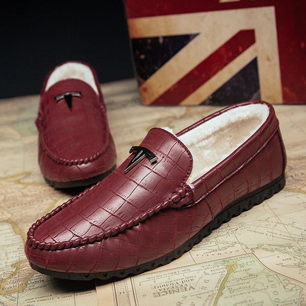 

winter bean shoes men plus velvet warm cotton shoes large casual cross-border factory outlet, Black