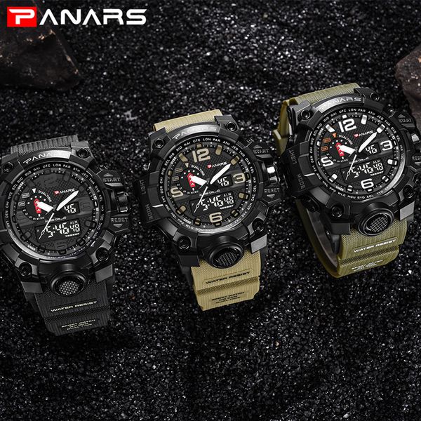 

multi function men's double display outdoor sport student watch electronic watch digital fashion gif men's outdoor, Slivery;brown