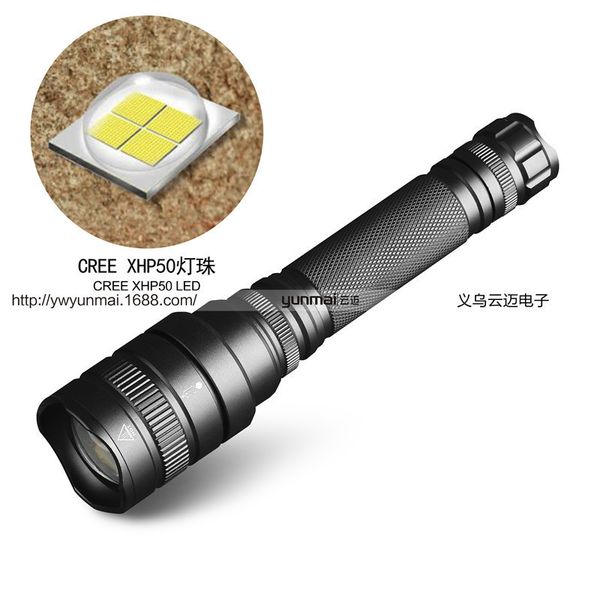 

new pattern xhp50 light zoom long s led aluminium alloy p50 flashlight