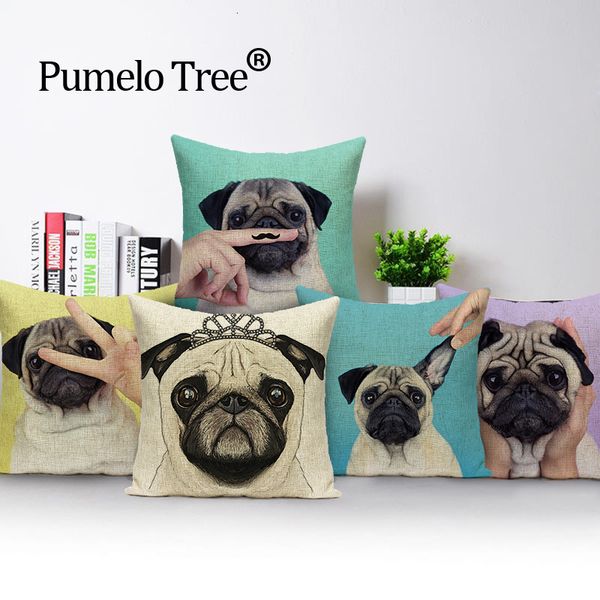 

черный мопс щенки чехлы накидка главной декор на заказ подушка обложка cute dog открытых подушки dropshipping бросьте подушки