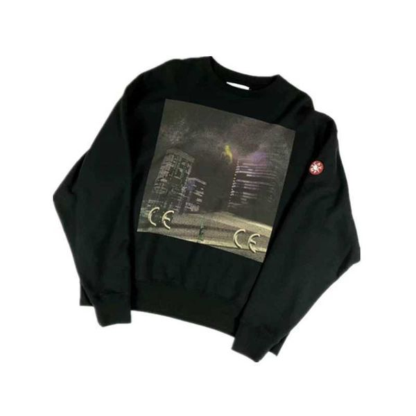 

cav empt c.e tokyo nightscape printed women men sweatshirt hoodie hiphop streetwear men sweatshirt pullover, Black