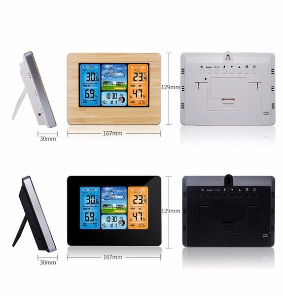 

electronic digital alarm clock colorful digital weather station weather forecast lcd display alarm clock wake up table