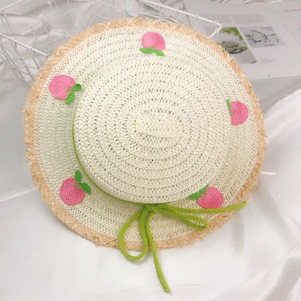 

2020 fruit children summer straw hat sun hats for kids girls boys beach cap panama hat bone, Yellow