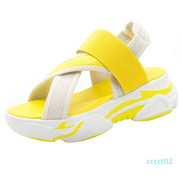 

ribetrini new casual women brand platform shoes women summer fresh wedges sandals 2020 summer slip-on sandals ct2, Black