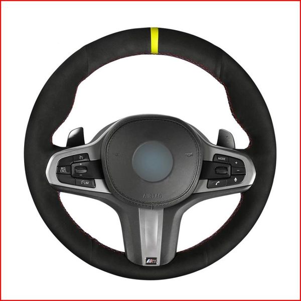 

black suede hand sew steering wheel cover for m sport g30 g31 g32 g20 g21 g14 g15 g16 x3 g01 x4 g02 x5 g05 accessories