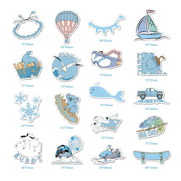 

cartoon summer blue kawaii ocean steamship fire ballon stickers fresh stickers for diy luggage laprefrigerator motorcycle car