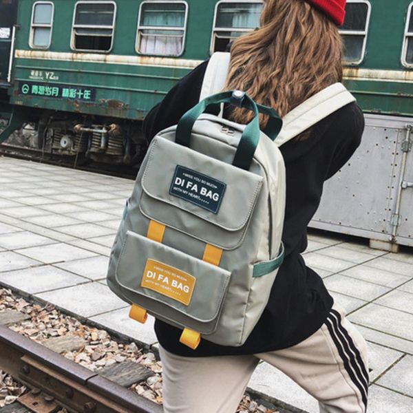

2020 new large capacity backpacks waterproof nylon ring portable backpack school bag for teenage girls mochila female daypack