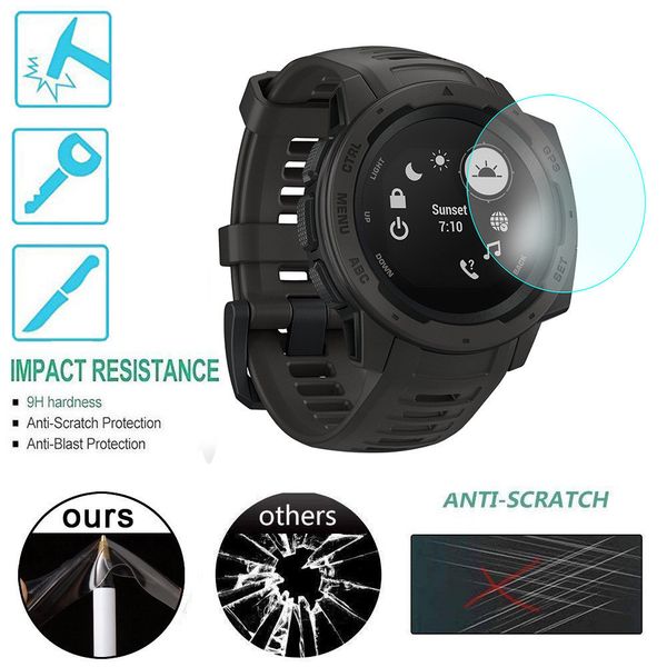

1pc ultra grind clear transparent pet film screen protector for garmin instinct