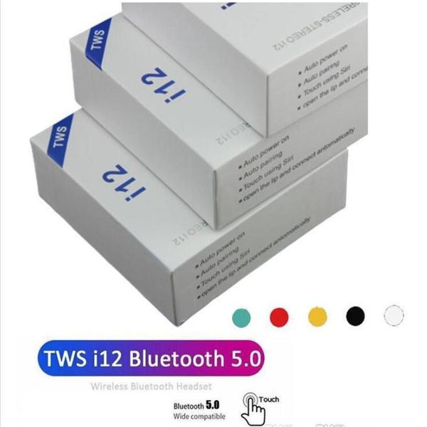 

i12 tws earphone 5.0 wireless bluetooth headphones support earphones colorful touch control wireless headset earbuds sale