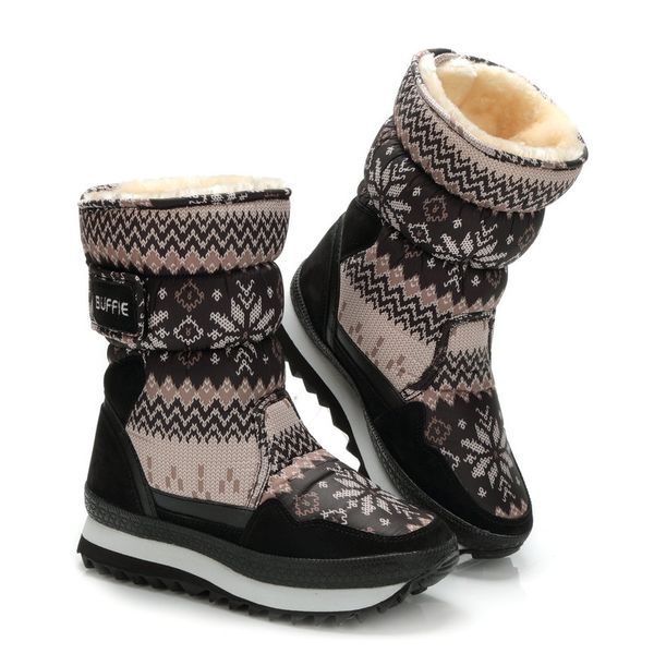 

grey snowflake winter shoes boys boots warm plush fur buckle style fabric upper strong cow suede toe brand quality ing, Black;grey