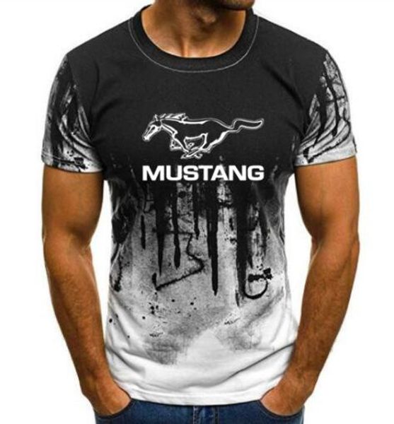 

новый 2019 для mustang футболки мужчины градиент цвета с коротким рукавом мускулистый muscle basic solid блуза футболочку casual тенниску ле