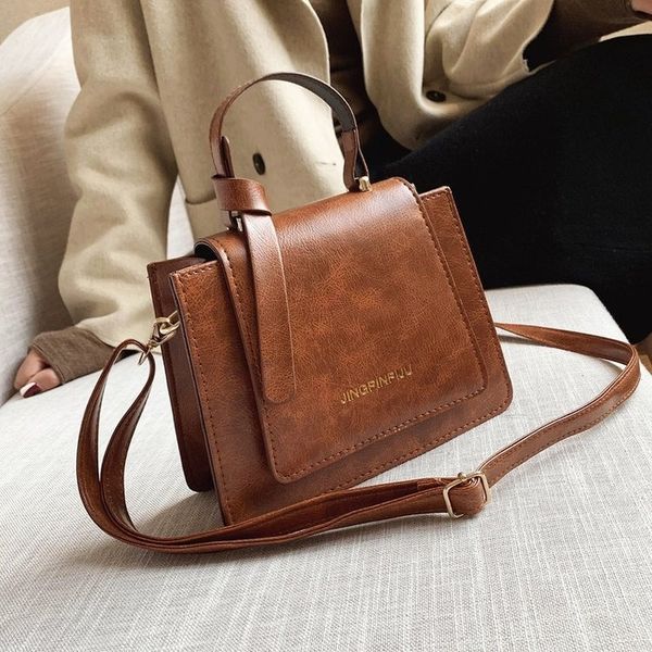 

new style women's shoulder cross-body pu material korean-style 2020 women's bag magnetic snap closed-style decoration square bag