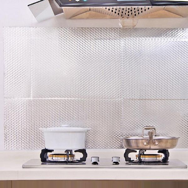 

kitchen backsplash wallpaper peel and stick aluminum foil contact paper self adhesive oil-proof heat resistant wall sticker
