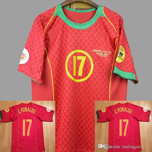 

2004 PT National Team C.Ronaldo Figo Retro Soccer Jersey Camisas de futebol Camiseta de futbol Maglie da Calcio Vintage Classic